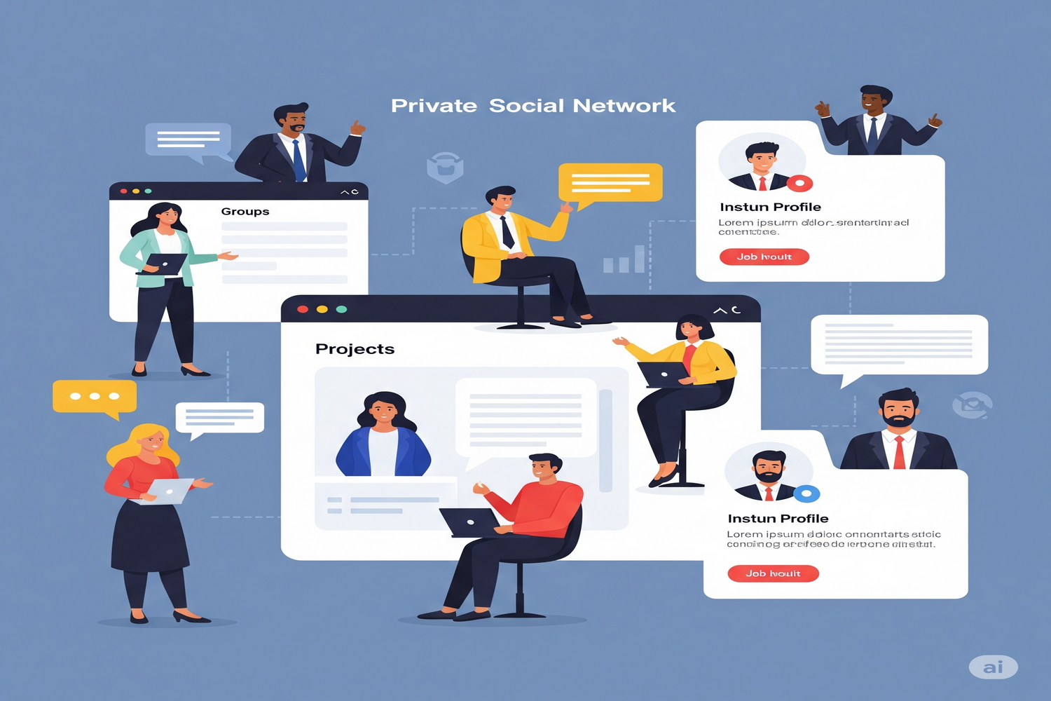 Private Social Network for Businesses